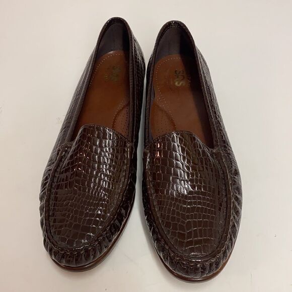 SAS Simplify Brown Croc Embossed Shoes Size 11.5W B12B - Picture 4 of 11